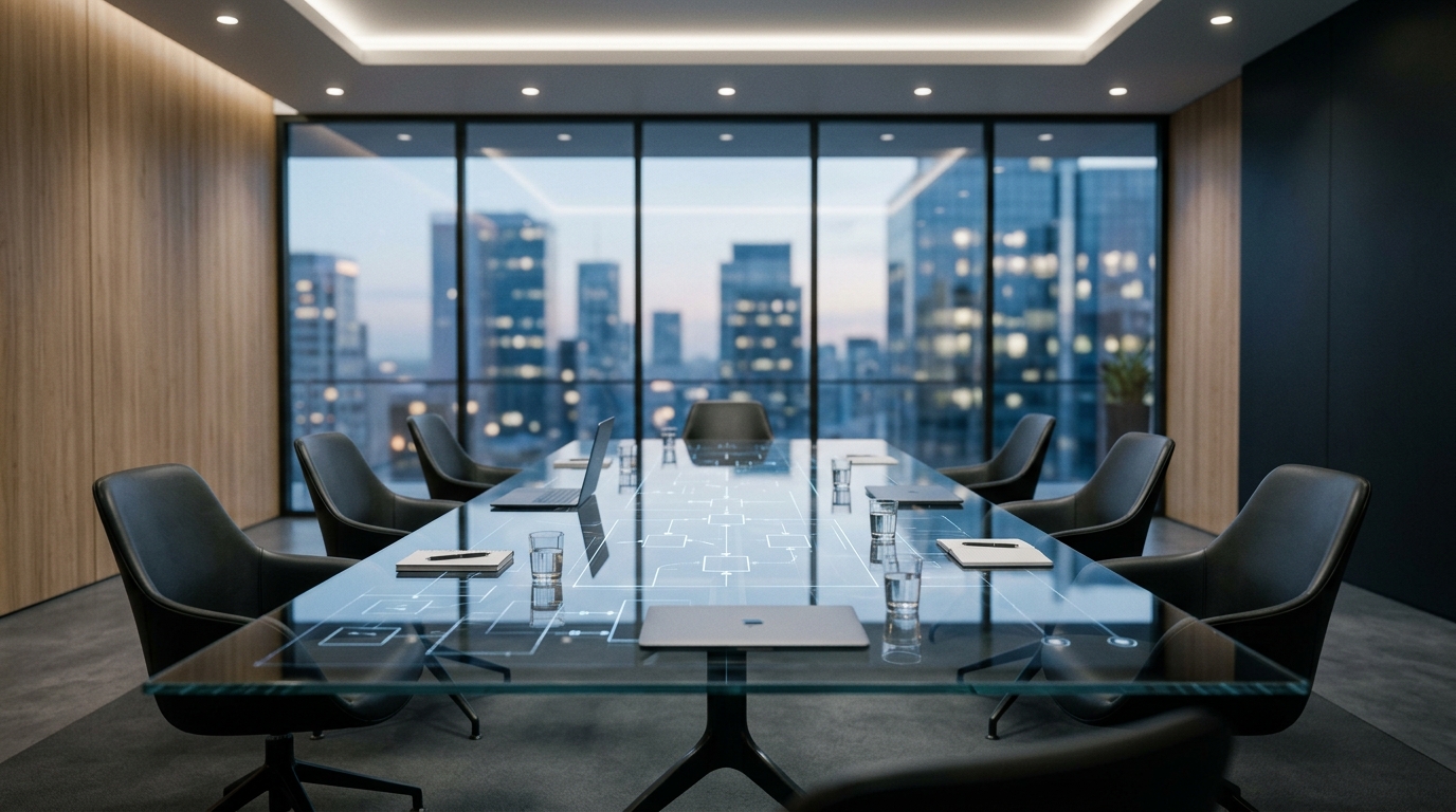 Mô hình phòng họp chiến lược lập trình phần mềm CRM theo yêu cầu cho doanh nghiệp